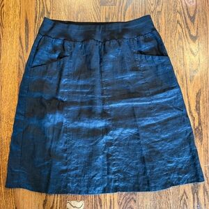Women’s Eileen Fisher Pull On Linen‎ Skirt Size Small Black